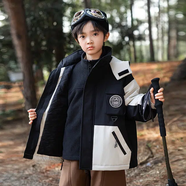 雅鹿棉衣 时尚洋气舒适百搭连帽拼色 青少年