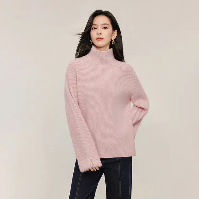 茵曼 高领软糯宽松保暖针织毛衣 女款