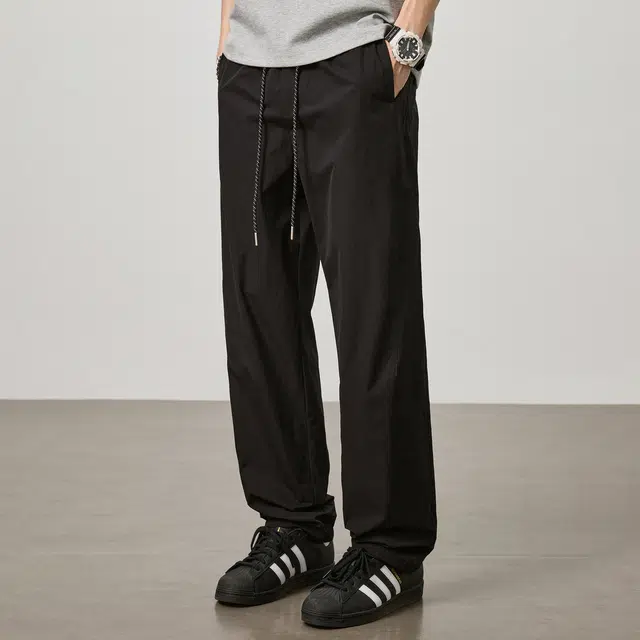 童先森 美式潮流宽松垂感阔腿痞帅直筒弯刀休闲裤 男款