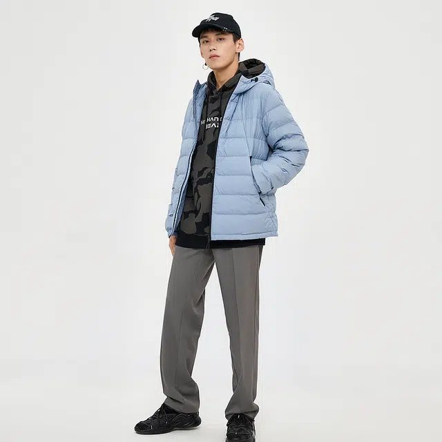 美特斯邦威 短款连帽舒适细腻柔和亲肤羽绒服 男款