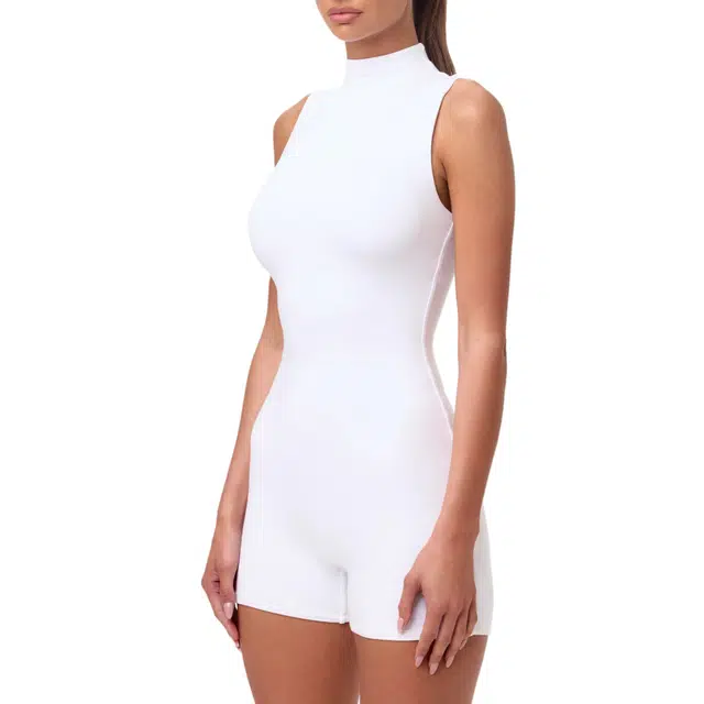 NAKED WARDROBE Sleeveless Sculpt Romper Smooth