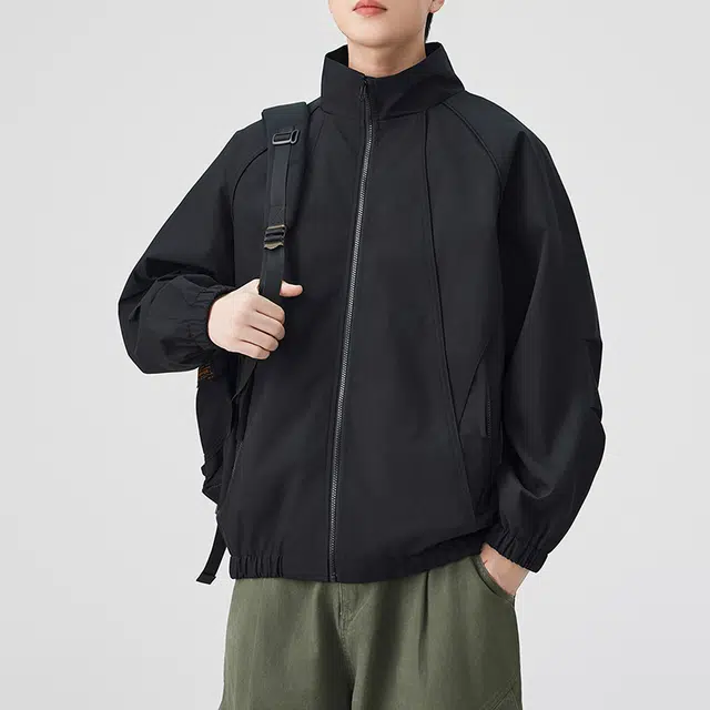 金盾 休闲潮流立领纯色夹克外套 男款