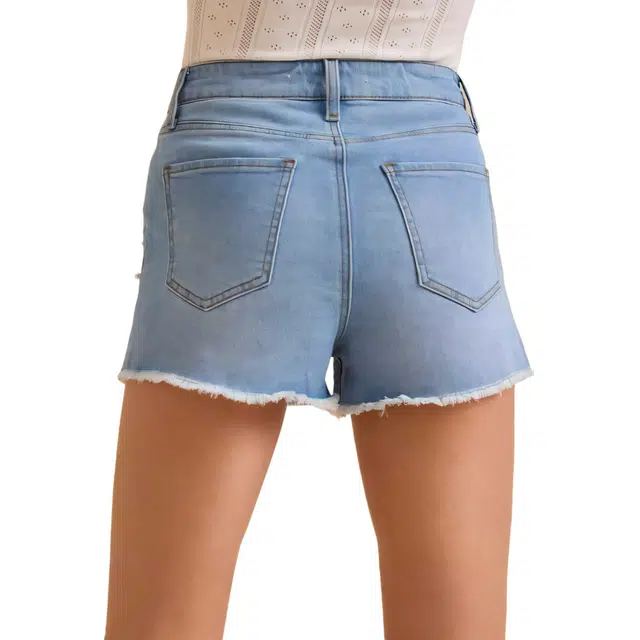 ALTAR'D STATE Jensine Pearl Denim Shorts