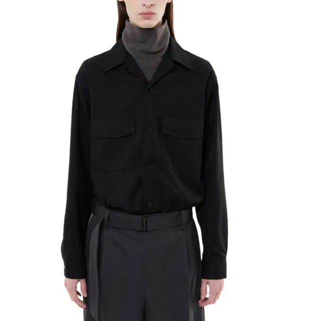 BESLOW 23FW MILITARY CONVERTIBLE COLLAR SHIRTS