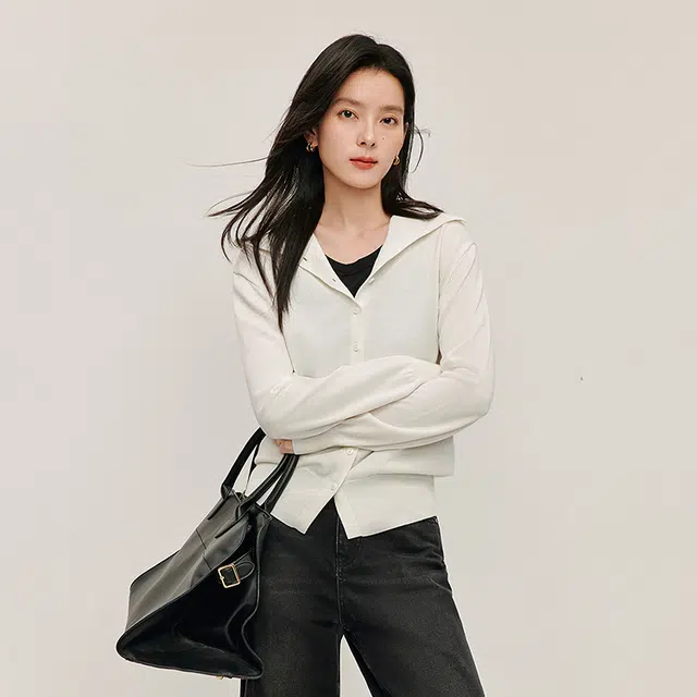 茵曼 前后两面穿发热宽松套头打底毛衣 女款