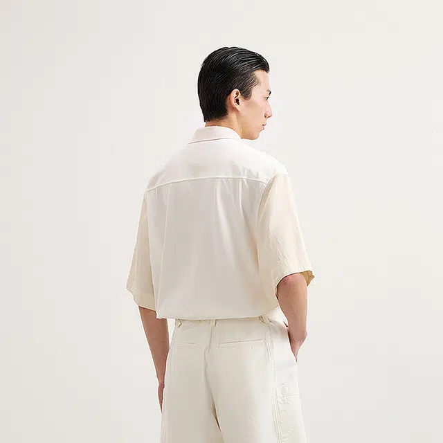 速写 简约时尚舒适宽松休闲短袖衬衫 男款