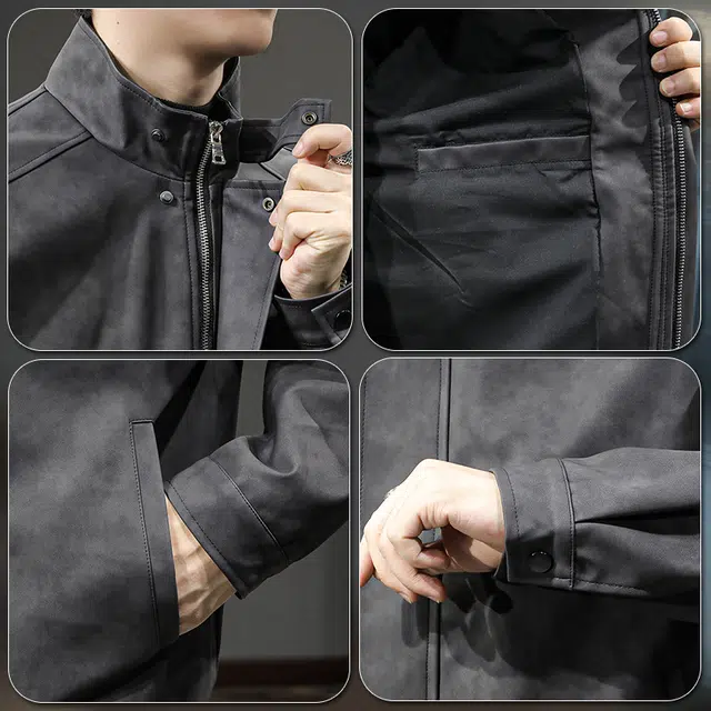 前进牛 休闲经典潮牌复古美式户外皮衣 男款