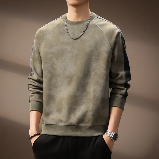 贵色 韩系复古潮流涂鸦印花设计重磅长袖撞色拼接阿美咔叽风休闲时尚潮牌百搭上衣卫衣 男女同款