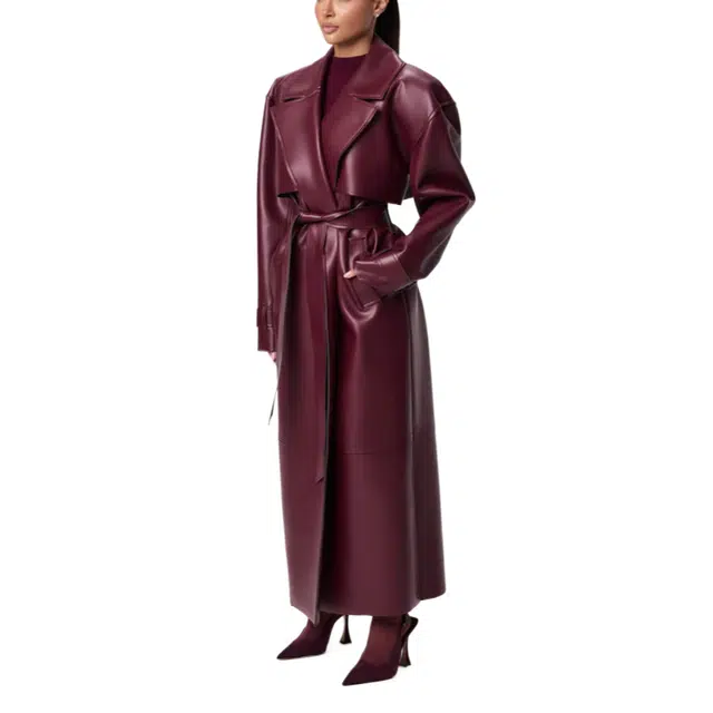 NAKED WARDROBE Trench Coat Vegan Leather
