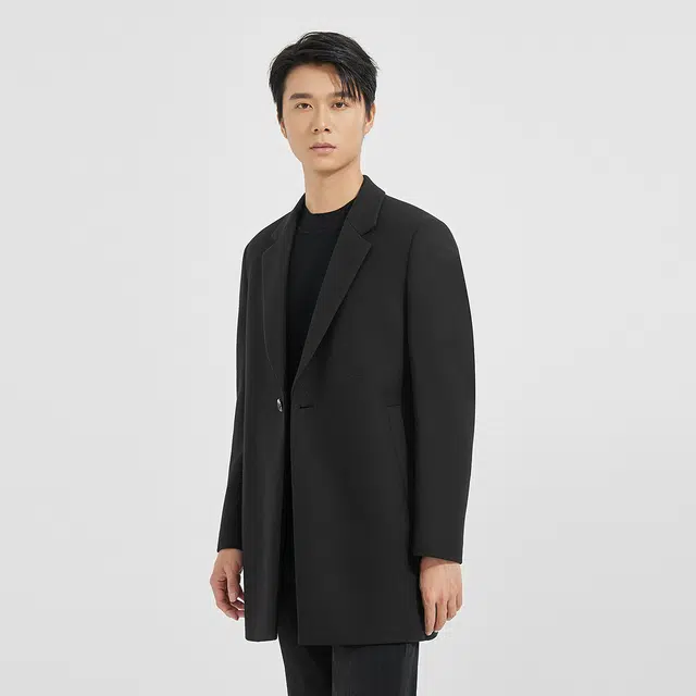 利郎 热燃科技商务休闲中长款冬季毛呢大衣 男款