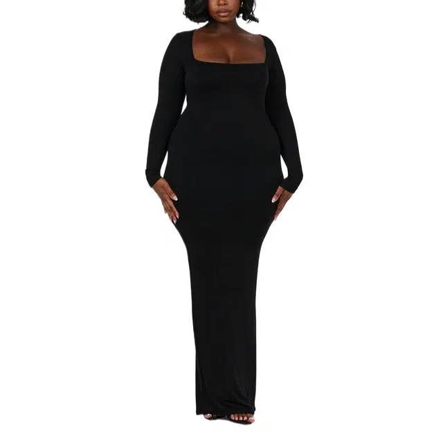 NAKED WARDROBE NW Square Maxi Dress Curve