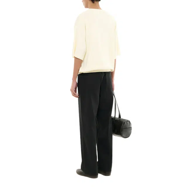 BESLOW FINE KNIT HALF SLEEVE CARDIGAN IVORY