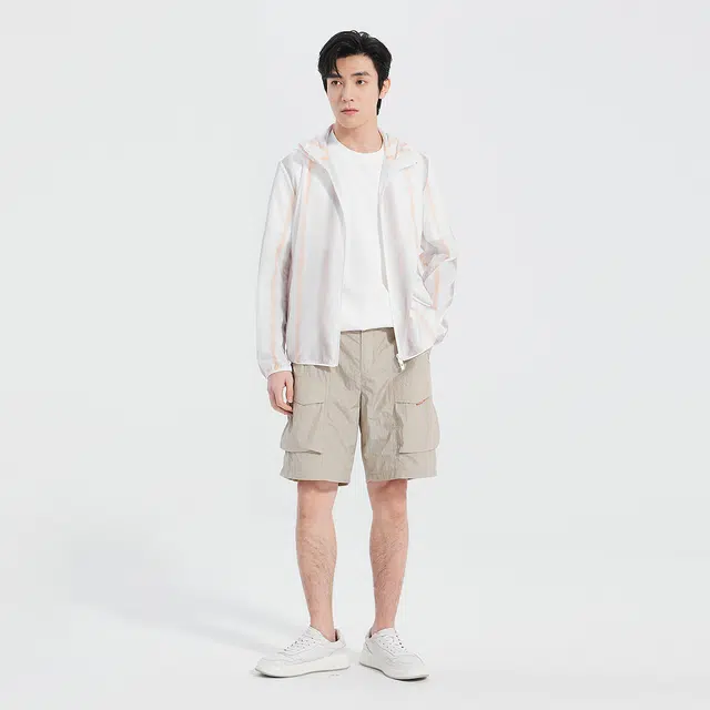 利郎 时尚都市潮流条纹连帽休闲百搭轻薄夹克外套 男款