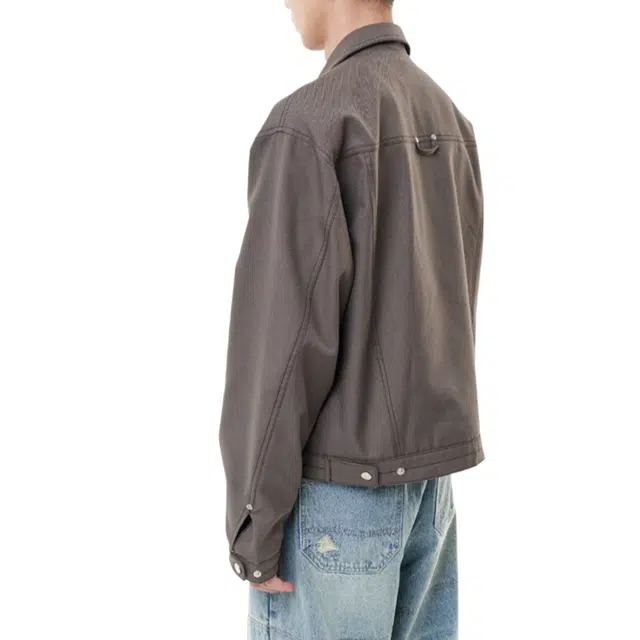 BESLOW SNAP ZIP-UP SHORT TRUCKER JACKET
