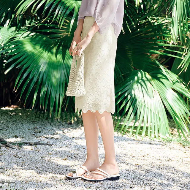 玖姿安娜蔻 时尚舒适百搭休闲长裙 女款 花米色