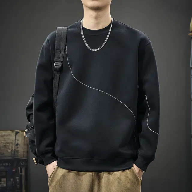 前进牛 美式经典复古潮牌宽松圆领休闲户外百搭长袖卫衣 男款