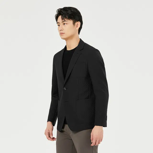 利郎 商务休闲轻薄提花肌理平驳领西服百搭时尚修身长袖西装 男款