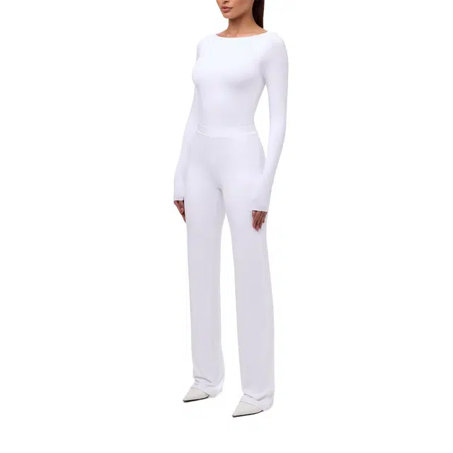 NAKED WARDROBE Boatneck Open Back Bodysuit Smooth