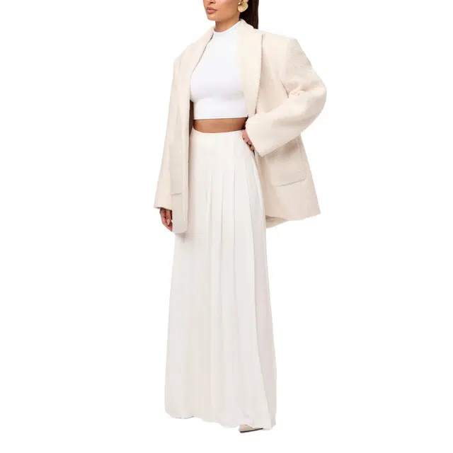 NAKED WARDROBE Pleated Wide Leg Pant Suiting