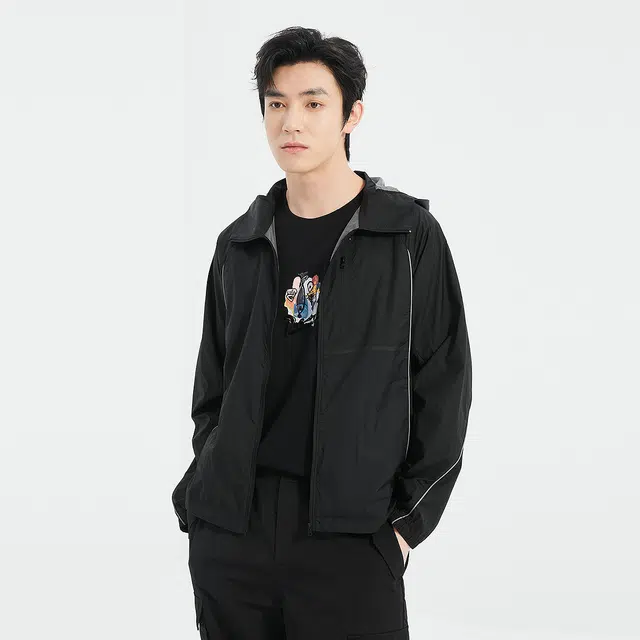 利郎 时尚都市连帽轻薄款防紫外线百搭防晒服 男款