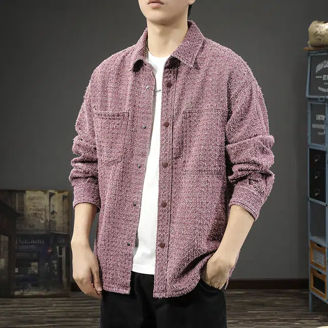 前进牛 秋季阿美咔叽潮牌高级感中性风钩花潮流无性别主义纯棉百搭宽松休闲长袖牛仔外套 男女同款