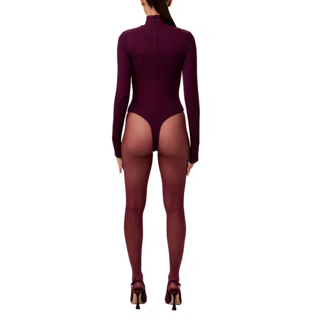 NAKED WARDROBE Butter Turtleneck Contour Bodysuit