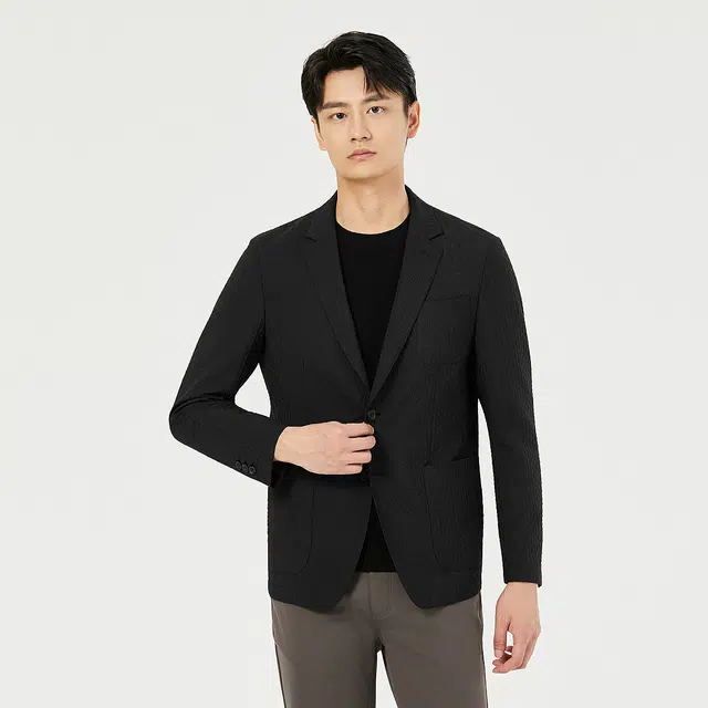 利郎 商务休闲轻薄提花肌理平驳领西服百搭时尚修身长袖西装 男款