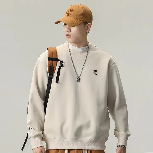 炳盛 美式重磅圆领高级感宽松长袖卫衣 男女同款