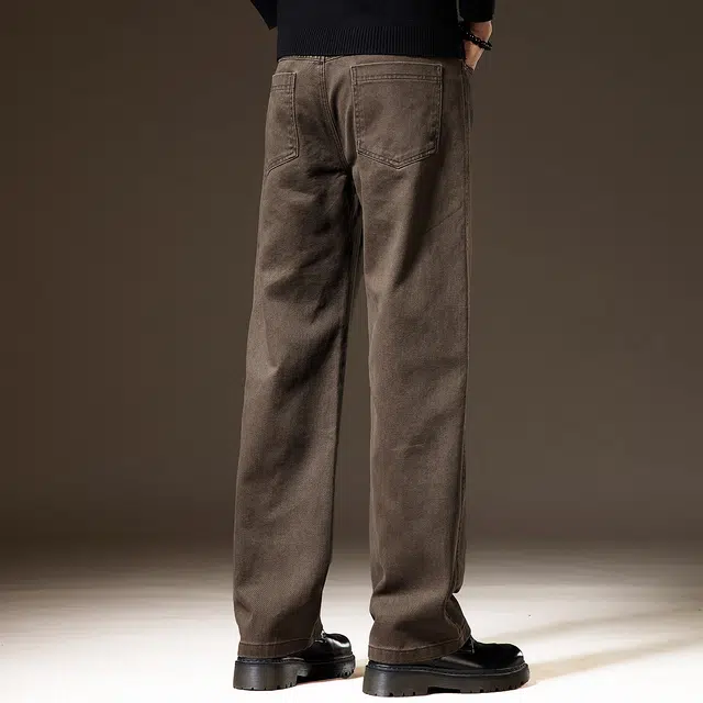 贵色 秋季 日系简约风潮流百搭直筒日常出行立体裁剪设计垂感长裤休闲裤 宽松 男女同款