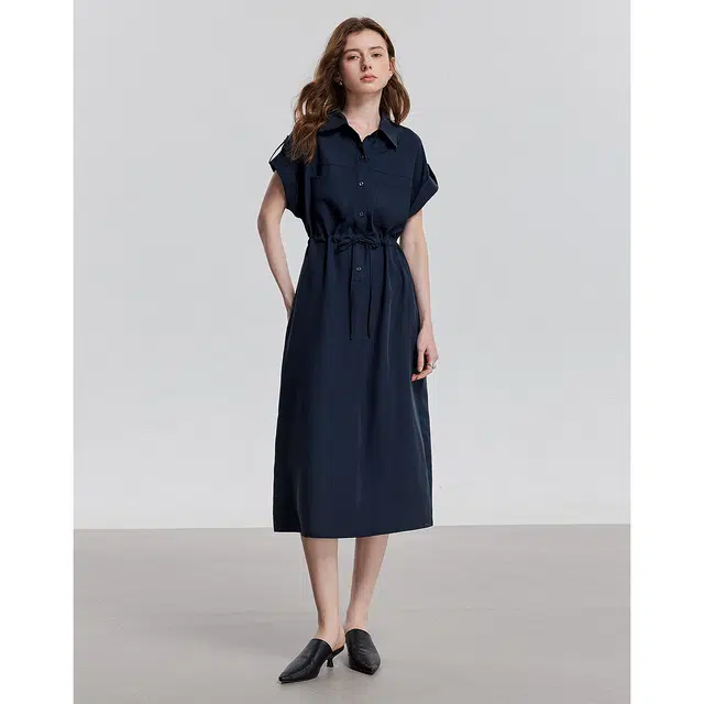 初语 时尚舒适百搭短袖连衣裙 女款