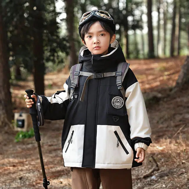 雅鹿棉衣 时尚洋气舒适百搭连帽拼色 青少年