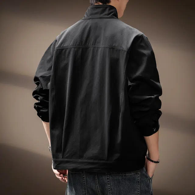 贵色 美式百搭高端赛博朋克风潮牌机车立领机能风立领金属撞色夹克 男女同款
