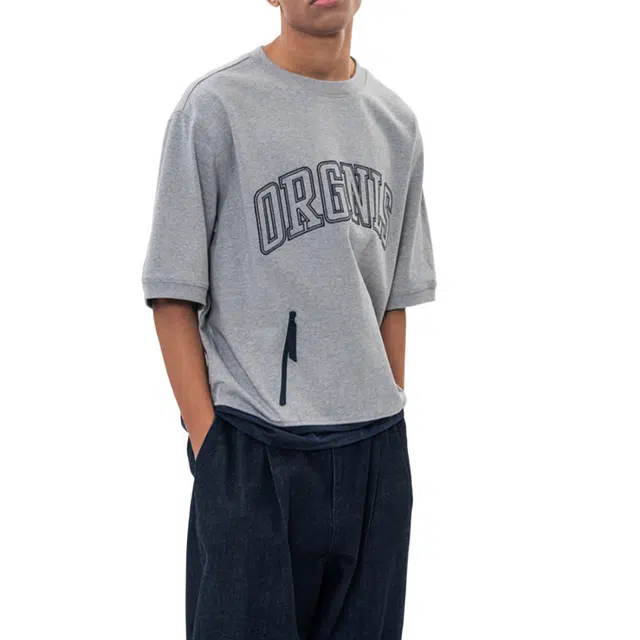 BESLOW CONTRAST PANNEL SWEAT HALF SHIRT