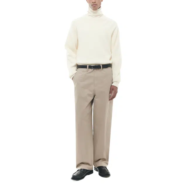 BESLOW COTTON TWILL LOOSE FIT PANTS
