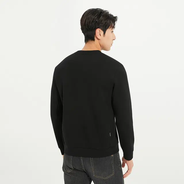 利郎 商务休闲纯色圆领质感简约百搭秋季卫衣 男款