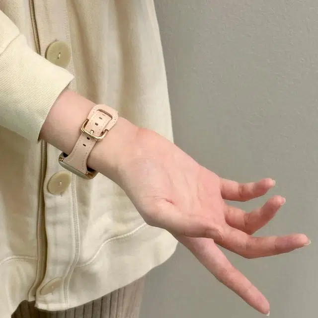 老佳 苹果适用 手表表带 真皮材质 复古反扣小蛮腰皮带男女通用