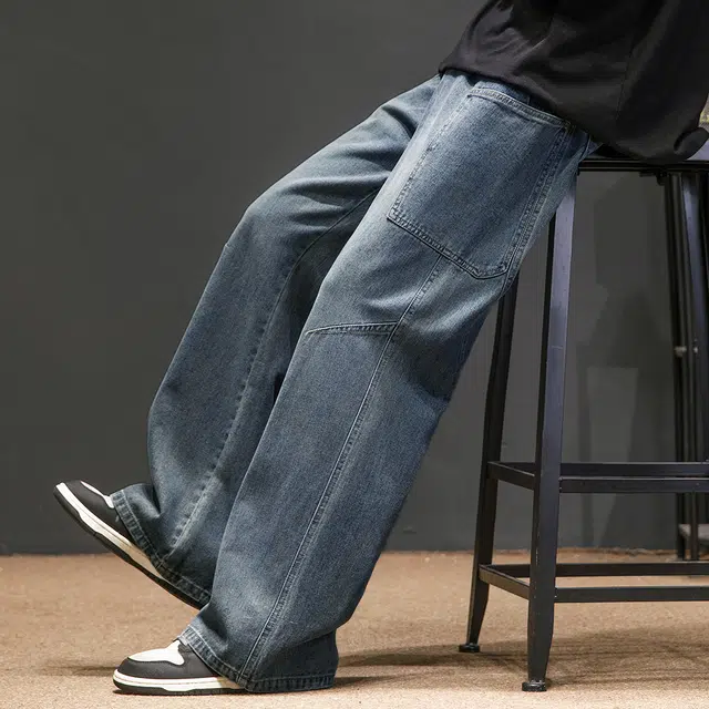 金盾 秋季高街裤子长裤潮牌美式牛仔裤 男款