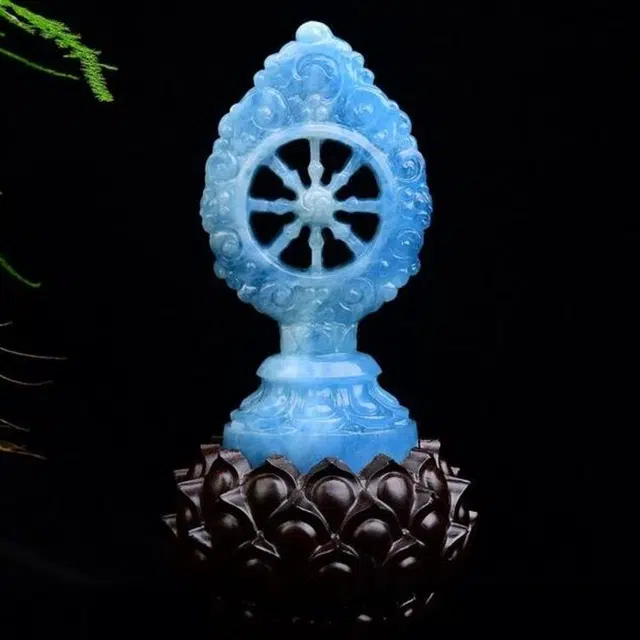 灵运宝 【师傅已加能量】法轮 摩尼宝规格干净磁场能量强天然 蓝水晶 摆件 男女同款情侣款