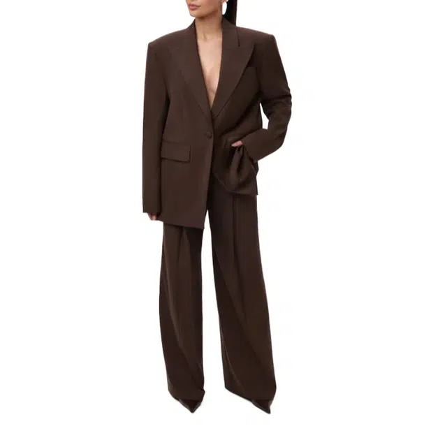 NAKED WARDROBE Pleated Suited Wide Leg Pants Suiting
