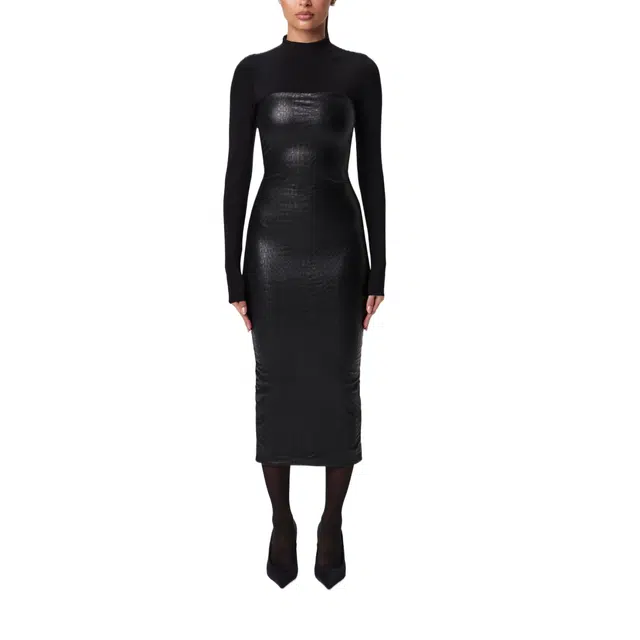 NAKED WARDROBE Tube Midi Dress Crocodile