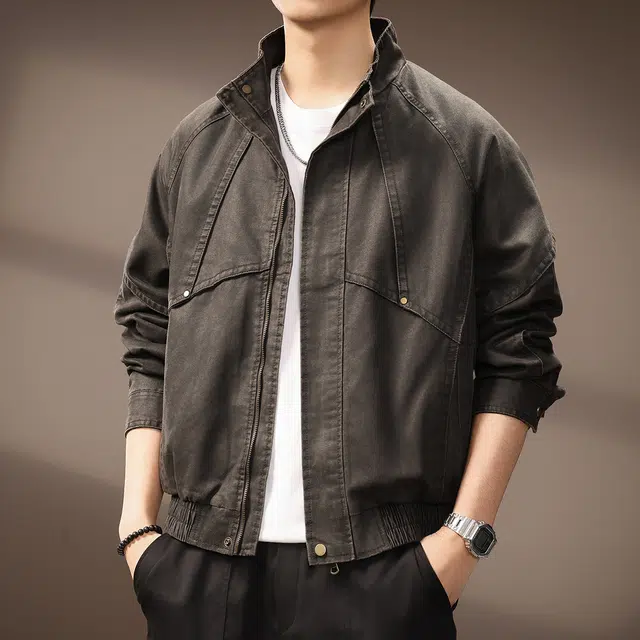 贵色 城市机能做旧潮牌高街痞帅休闲皮衣 男女同款