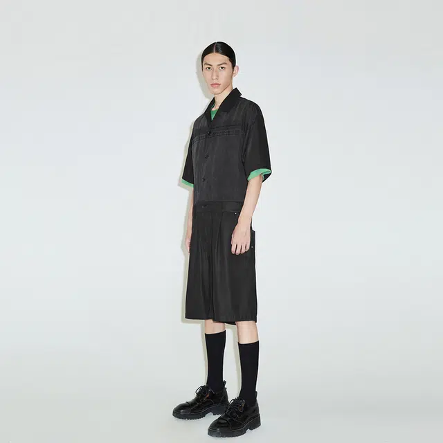 速写 拼接短袖休闲连体衣 男女同款