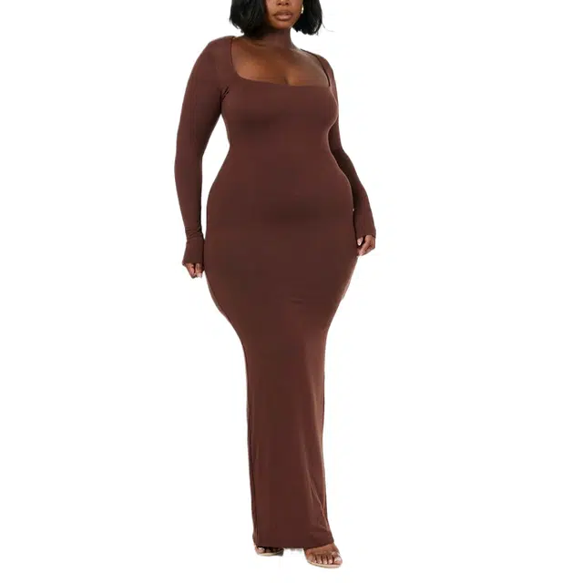 NAKED WARDROBE NW Square Maxi Dress Curve
