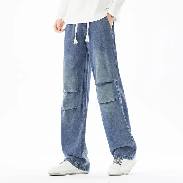 海尔斯 百搭复古美式时尚简约牛仔裤 男款