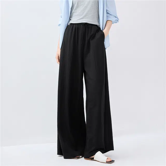 佐丹奴 防蚊中腰长裤薄阔腿裙裤针织运动裤 女款