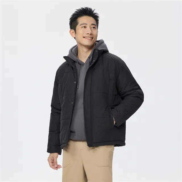 佐丹奴 夹棉保暖立领拉链棉衣外套棉服 男款