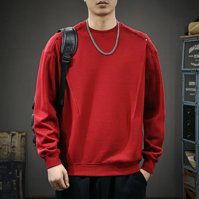 前进牛 美式经典复古潮牌极简风轻奢高级感秋季设计感宽松休闲户外百搭潮流上衣卫衣 男款