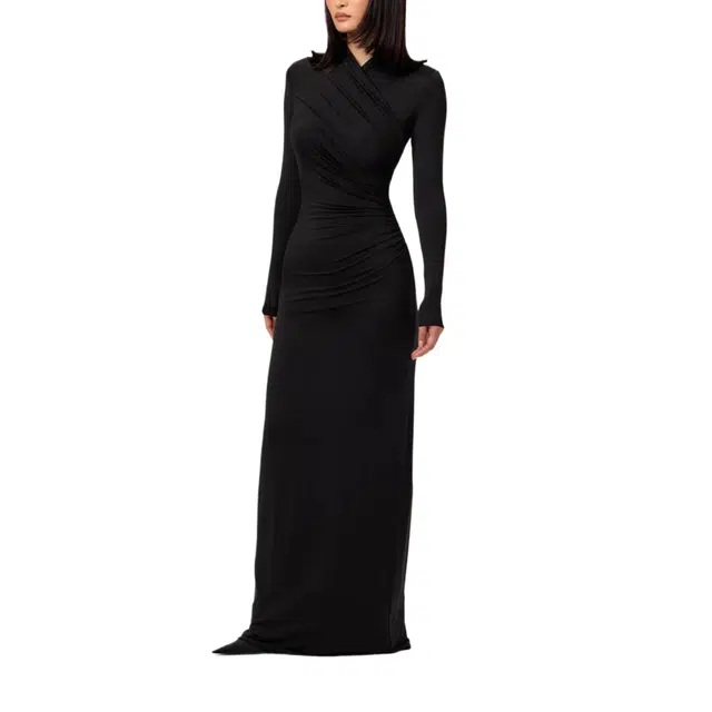 NAKED WARDROBE Modal Overlay Ruched Maxi Dress