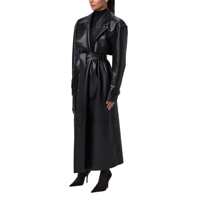 NAKED WARDROBE Trench Coat Vegan Leather
