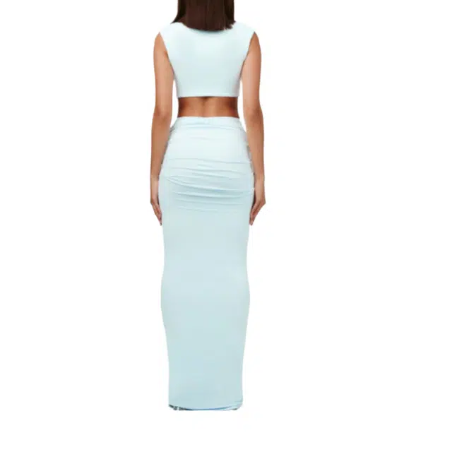 NAKED WARDROBE Turtleneck Sleeveless Crop Top NW